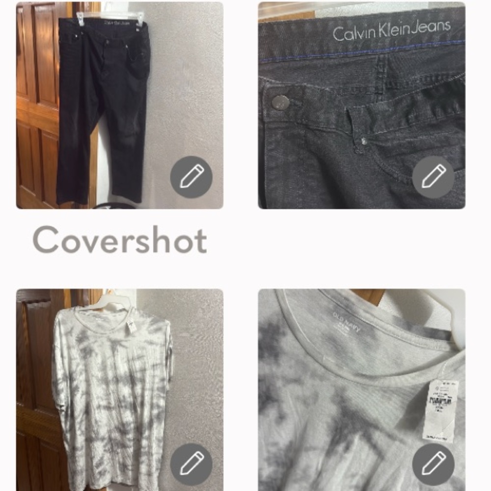 Calvin Klein💣👖straight 44x30=98% cotton+2% stretch+Old Navy tee 3XL gray/white